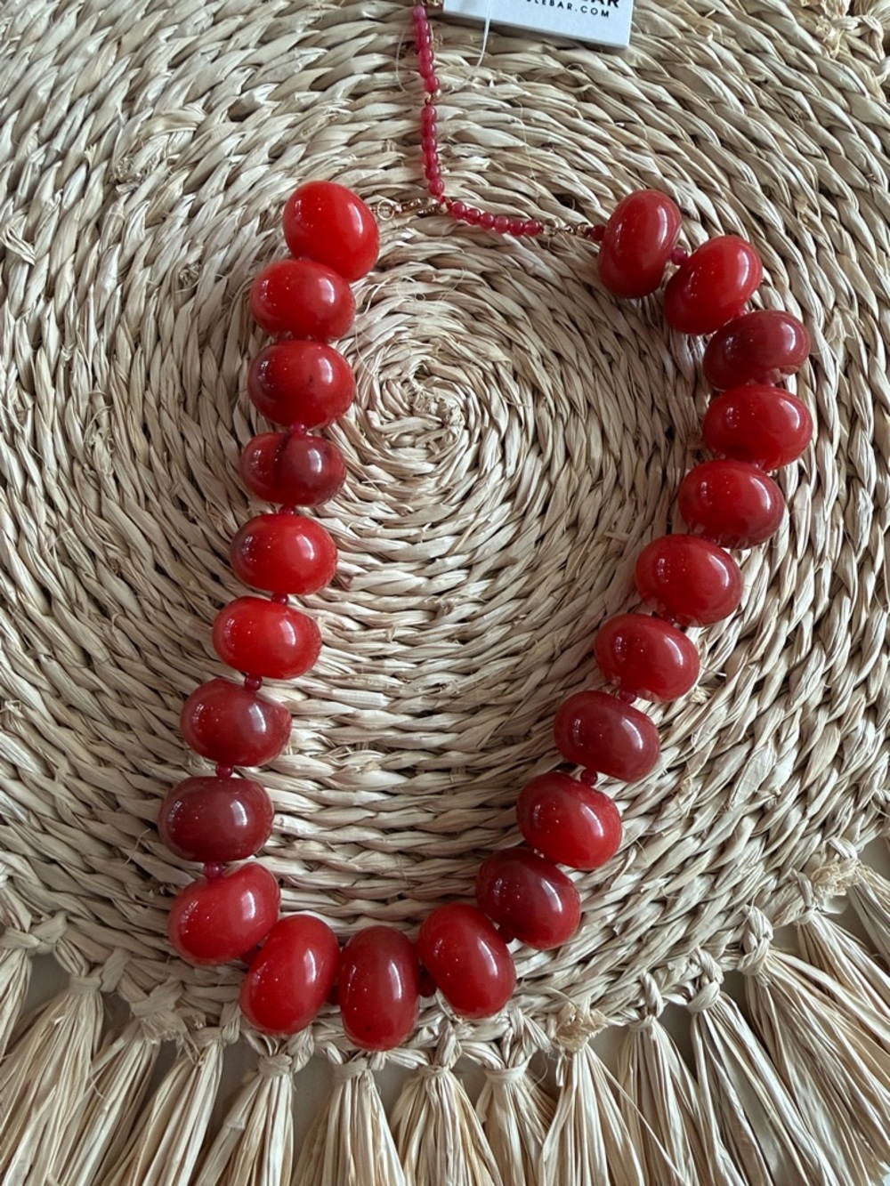 Bold Red Beaded Statement Necklace - Women Jewelry